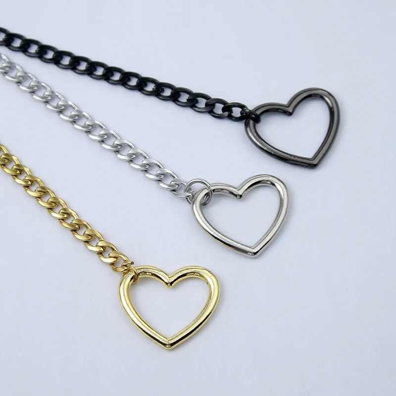 Fashion Jewelry New Slip Chain Necklace Heart O-Ring Jewelry dealsniper-net