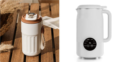 110V-220V 1200ml Soybean Milk Machine Multifunction Juicer Kitchen Gym From House Beige set2 AU