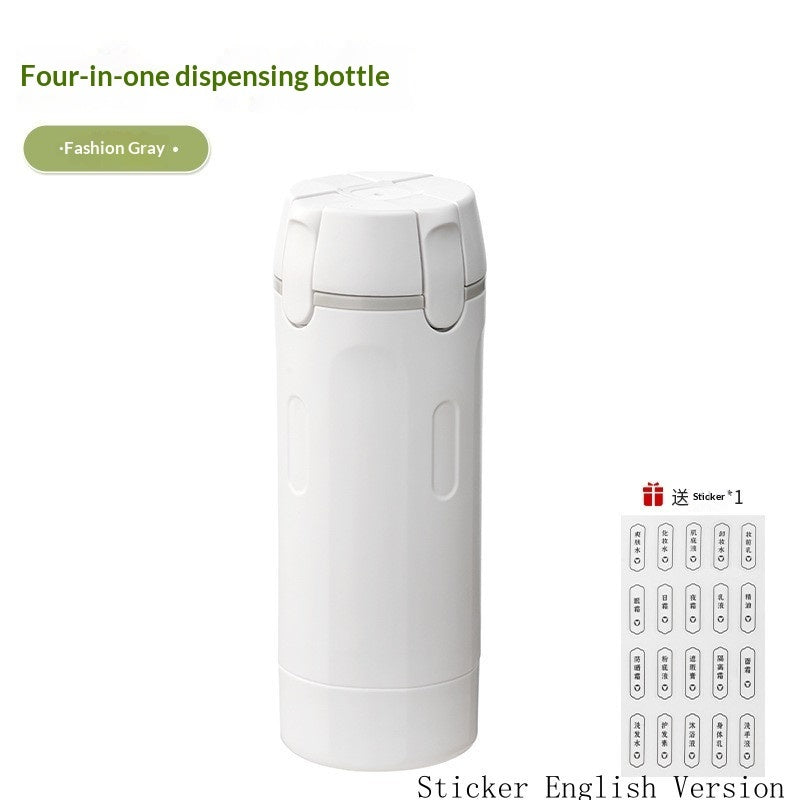 4 In 1 Travel Dispenser Portable Travel Bottles Leak Proof Leakproof Travel Outdoor Gym From House Gray Sticker English Version