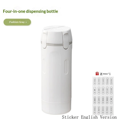 4 In 1 Travel Dispenser Portable Travel Bottles Leak Proof Leakproof Travel Outdoor Gym From House Gray Sticker English Version