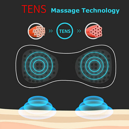 Portable Mini Electric Neck Back Body Massager Cervical Massage Stimulator Pain Relief Massage Patch With USB Charging Cable Health dealsniper-net