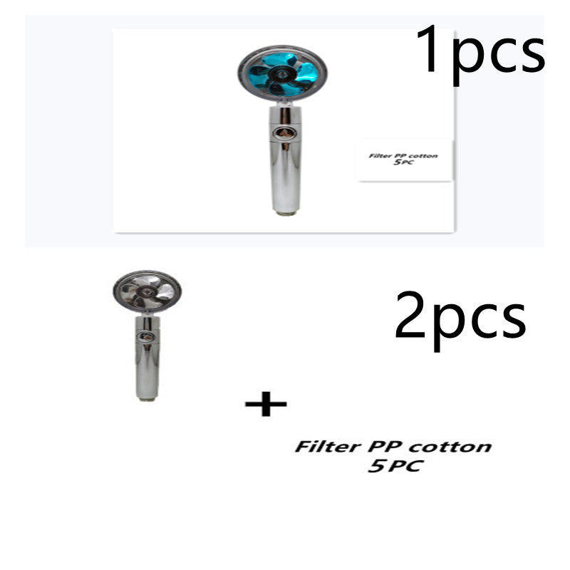 Propeller Driven Shower Head With Stop Button And Cotton Filter House DealSniper.net 12set