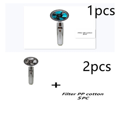 Propeller Driven Shower Head With Stop Button And Cotton Filter House DealSniper.net 12set