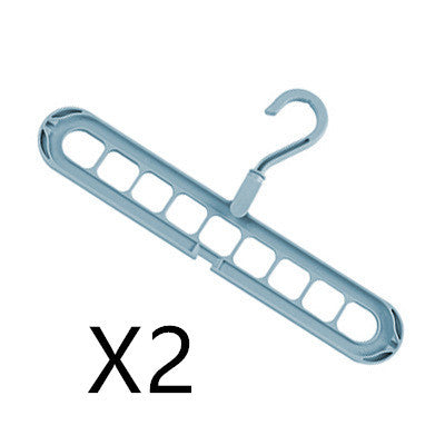 9-hole Clothes Hanger Organizer Space Saving Hanger House DealSniper.net Blue 2PCS