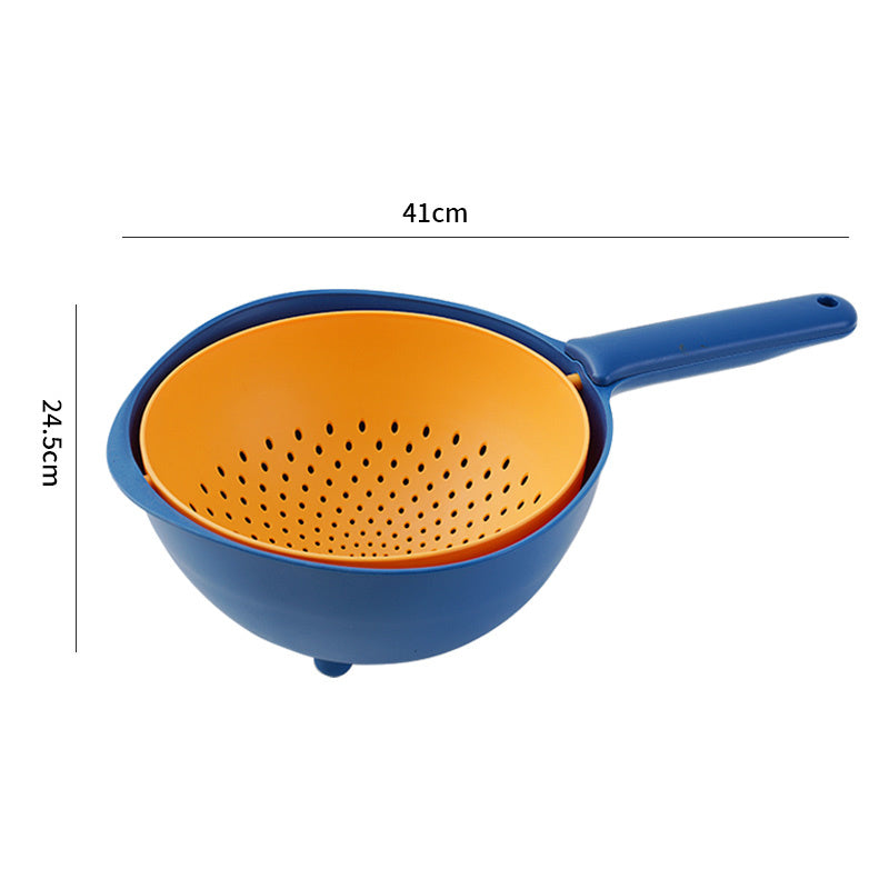 Household Kitchen Multifunctional Plastic Vegetable Basket Kitchen DealSniper.net Blue