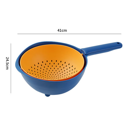 Household Kitchen Multifunctional Plastic Vegetable Basket Kitchen DealSniper.net Blue