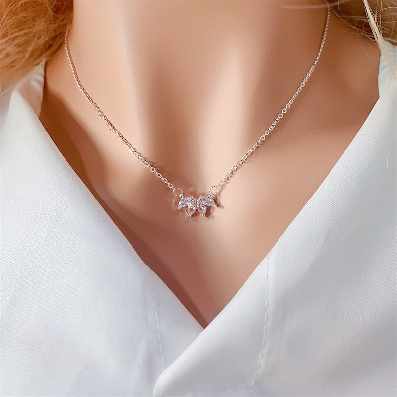 Fashion Jewelry Minimalist Shining Flower Petal Necklace Jewelry dealsniper-net