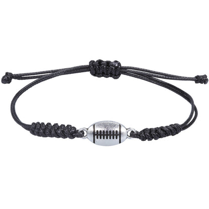 Hand Made Wax Thread Braided Hand Rope Alloy Bracelet Jewelry DealSniper.net 3football