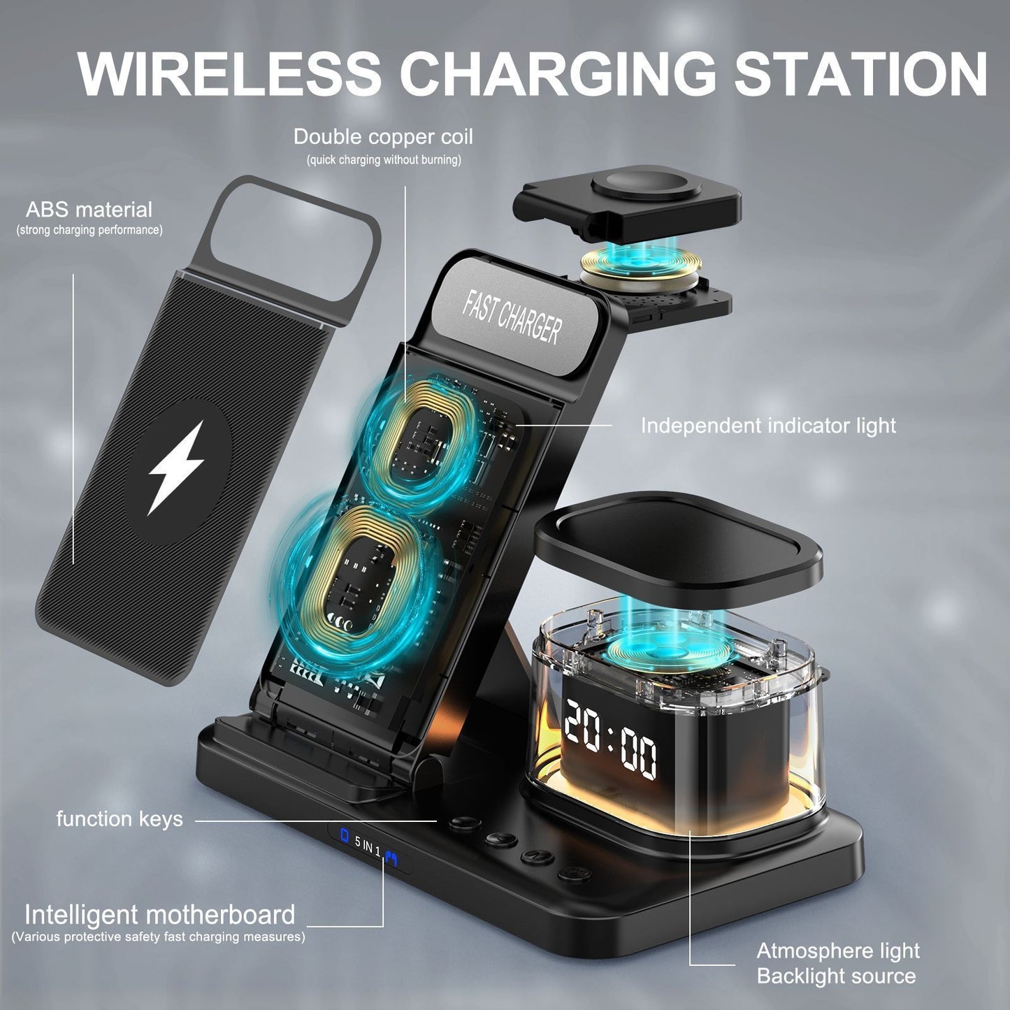 Creative Wireless Charging Three-in-one Folding Bracket Electronics dealsniper-net