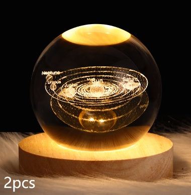 Luminous Starry Sky And Planets Moon Moon Crystal Ball Night Lamp