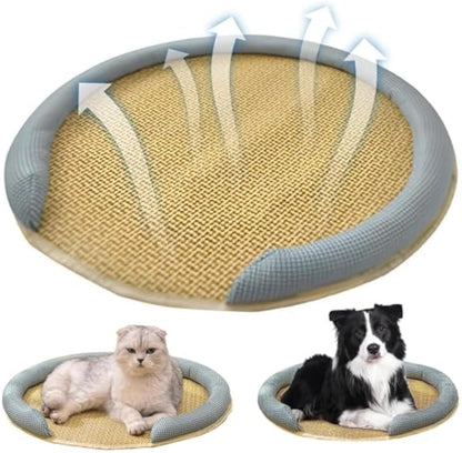 Cooling Mat For Cats - Rattan Pet Bed With Breathable Cushion And Summer Mattress Pets dealsniper-net