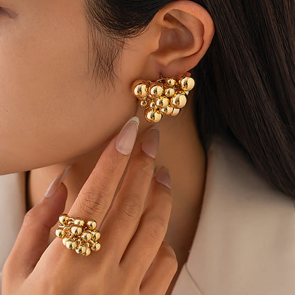 Fashion Geometry Pattern Beaded Earrings Suit Jewelry dealsniper-net