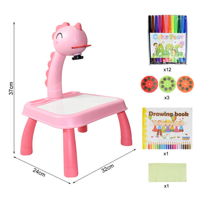 New children's projection painting table Beauty dealsniper-net Pink2