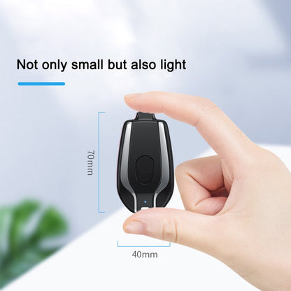 1500mAh Mini Power Emergency Pod Keychain Charger Gadgets dealsniper-net Black Android