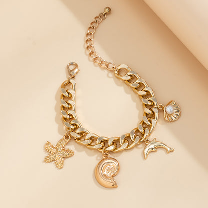 Creative Boho Conch Dolphin Starfish Pendant Fashion Jewelry Jewelry dealsniper-net