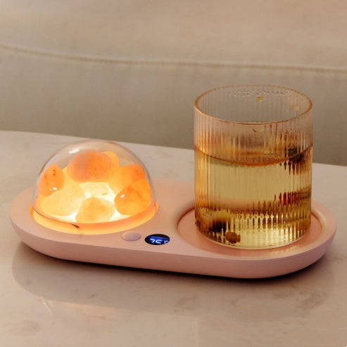 Electric Waterproof Touch Cup Warmer Heating Mat Pad Heater Kitchen dealsniper-net Pink salt stone 220V US