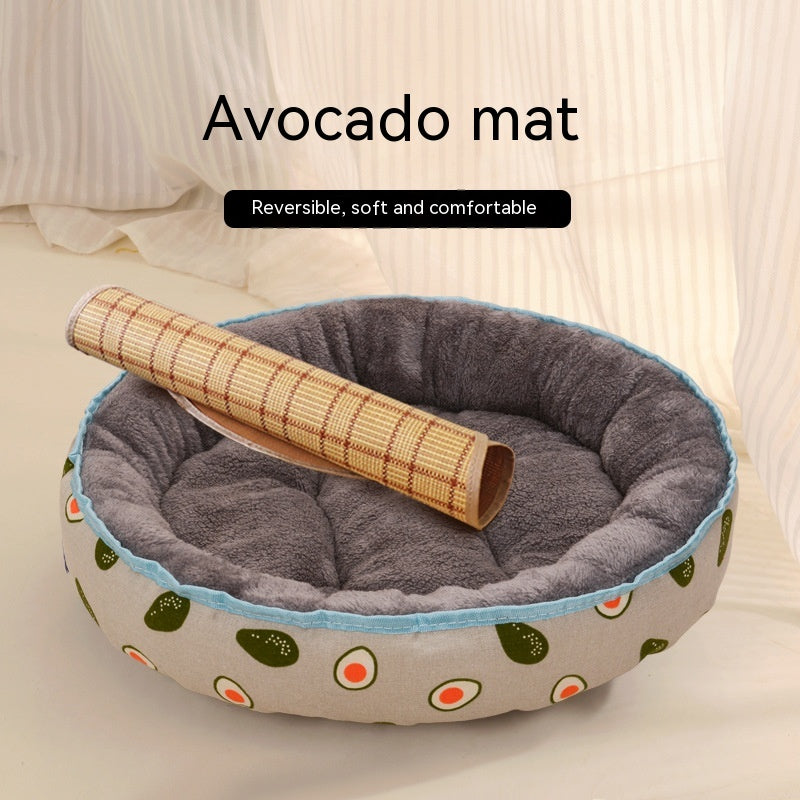 Four Seasons Universal Cat Nest For Deep Sleep Pets dealsniper-net Avocado Summer Mat L