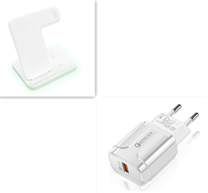 Compatible With Three-in-one Bracket Wireless Charger Electronics DealSniper.net White EU PLUG