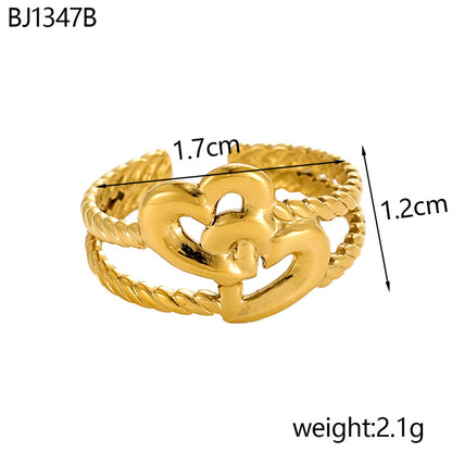 Fashion Trendy Open Titanium Steel Ring For Women Jewelry Gym From House