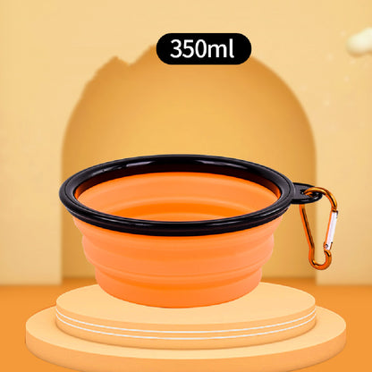 Pet Dog Silicone Folding Bowl Pets dealsniper-net Orange 350ml