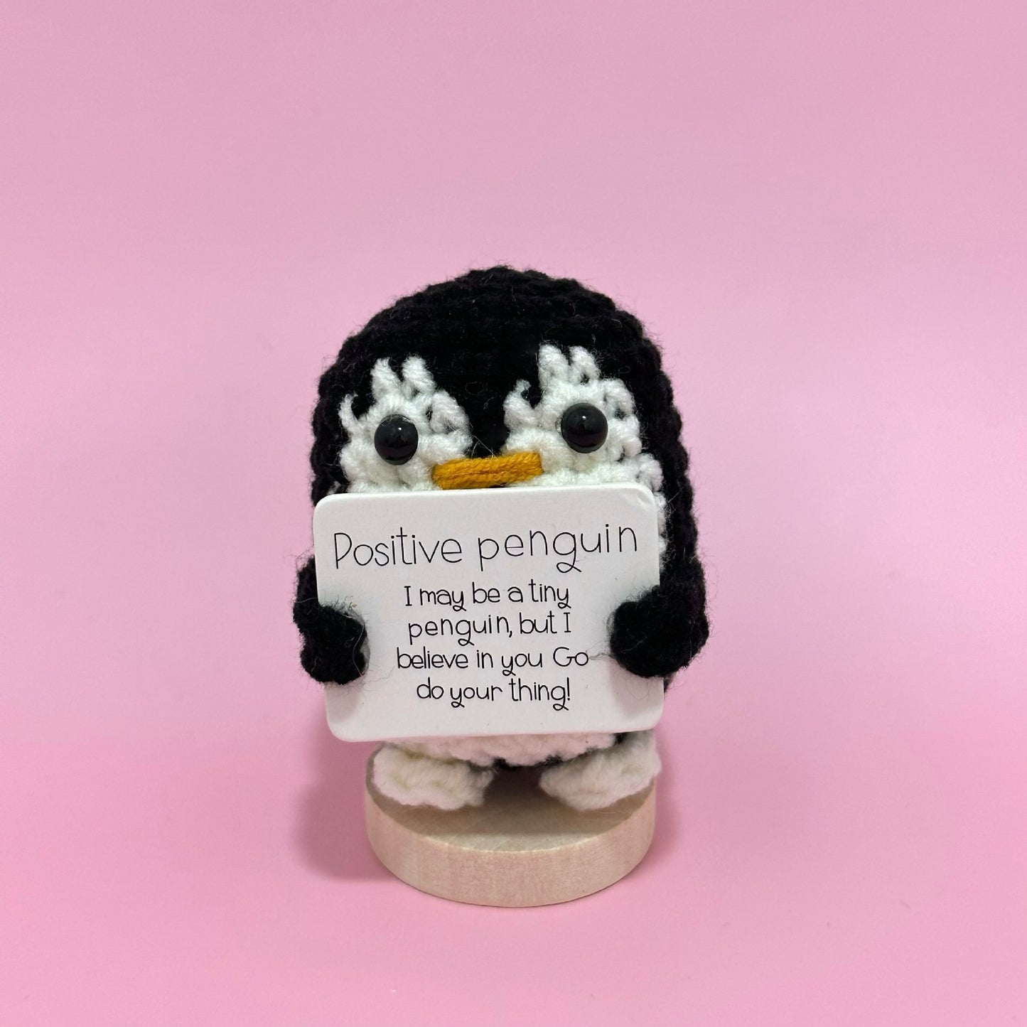 New Cute Positive Energy Pickle Doll Knitting Kids DealSniper.net Black Penguin Base 1PCS