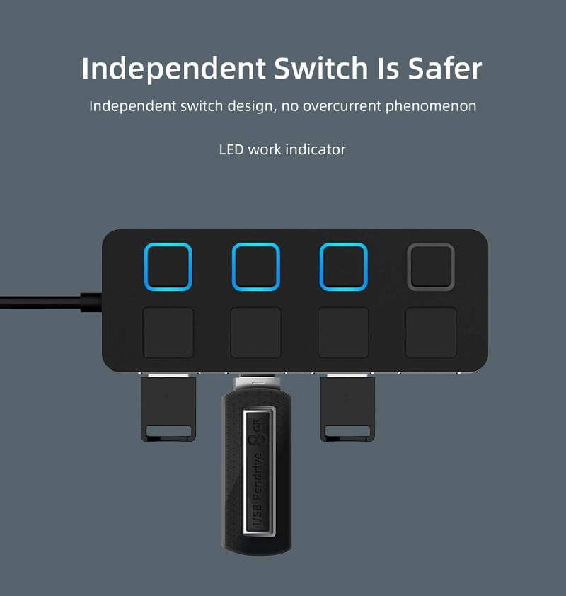 HUB Hub Multi-USB Splitter 4-port Extender Electronic dealsniper-net