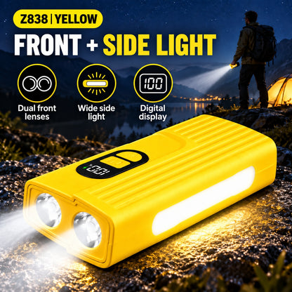 Rechargeable Z838 Yellow Portable Bicycle Flashlight Outdoor Outdoor DealSniper.net
