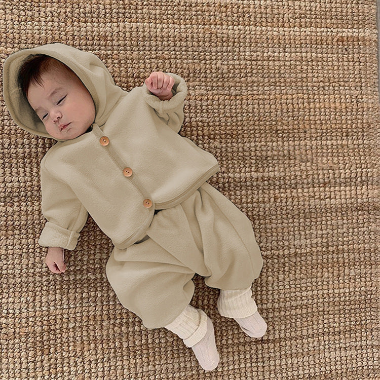 Baby Clothing Fur Lining Infant Suit Hoodies Coat Kids DealSniper.net