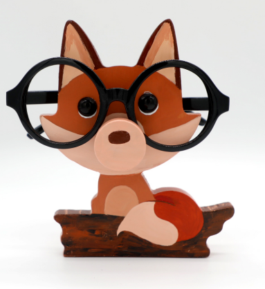 Animal Spectacle Frame Wooden Fox Glasses Storage Holder