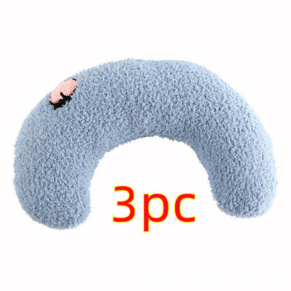 Little Pillow For Cats Fashion Neck Protector Deep Sleep Puppy U-Shaped Pillow Pets Pillow Kitten Headrest Dog Sleeping Pillow Pet Products Pets dealsniper-net Blue 3PCS