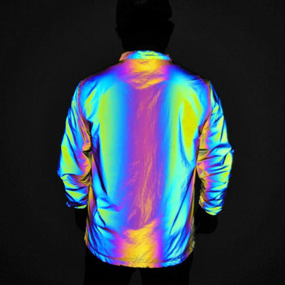 Rainbow Luminous Windbreaker Plus Size Jacket Men dealsniper-net