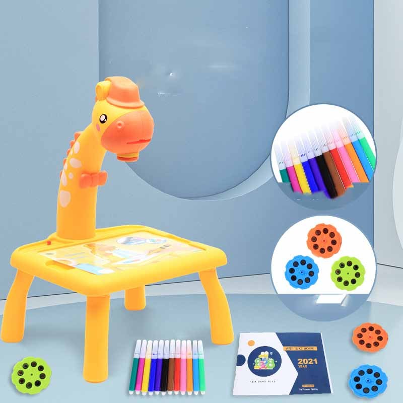 Cartoon Giraffe Projection Painting Study Desk Kids dealsniper-net