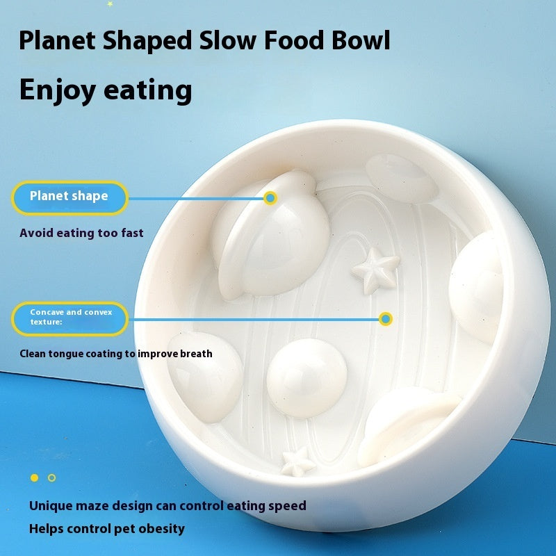 Planet Shape Slow Feeding Bowl Non-slip Anti-tumble Pets dealsniper-net