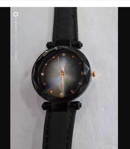 Rose Gold Women Watches Fashion Diamond Ladies Starry Sky Jewelry DealSniper.net Black