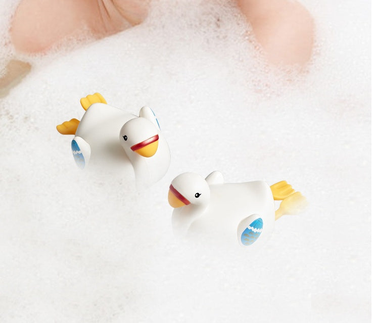 Baby Bath Toys Cute Cartoon Goose Dolphin Swimming Wind-up Kids BlenderJuice.com CJ