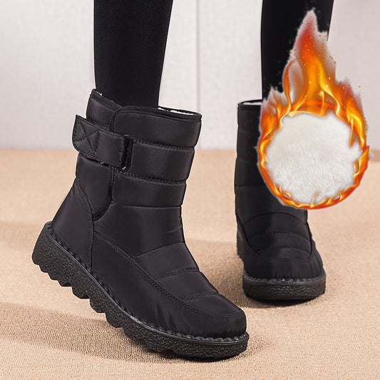 Snow Boots Winter Warm Plush Shoes Women Waterproof Low Heels