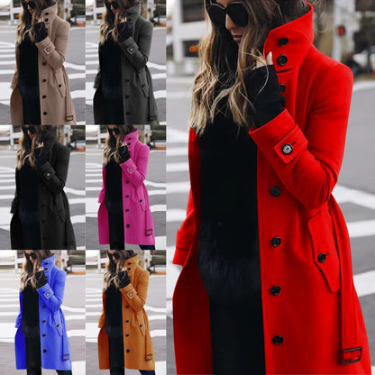 Autumn Winter New Woolen Coat Women's Slim Fit Cardigan Women null