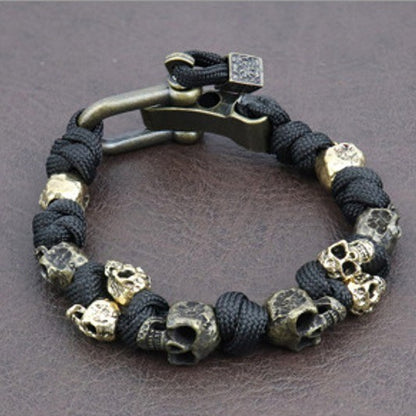Halloween Jewelry Skull Premium Paracord Bracelet Stylish Skull Jewelry null Black Rope