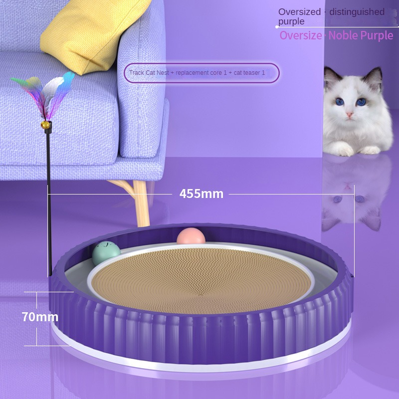 Non-flaking Corrugated Paper Wear-resistant Cat Scratching Board Pets DealSniper.net Purple and Cat Teaser Stick XL