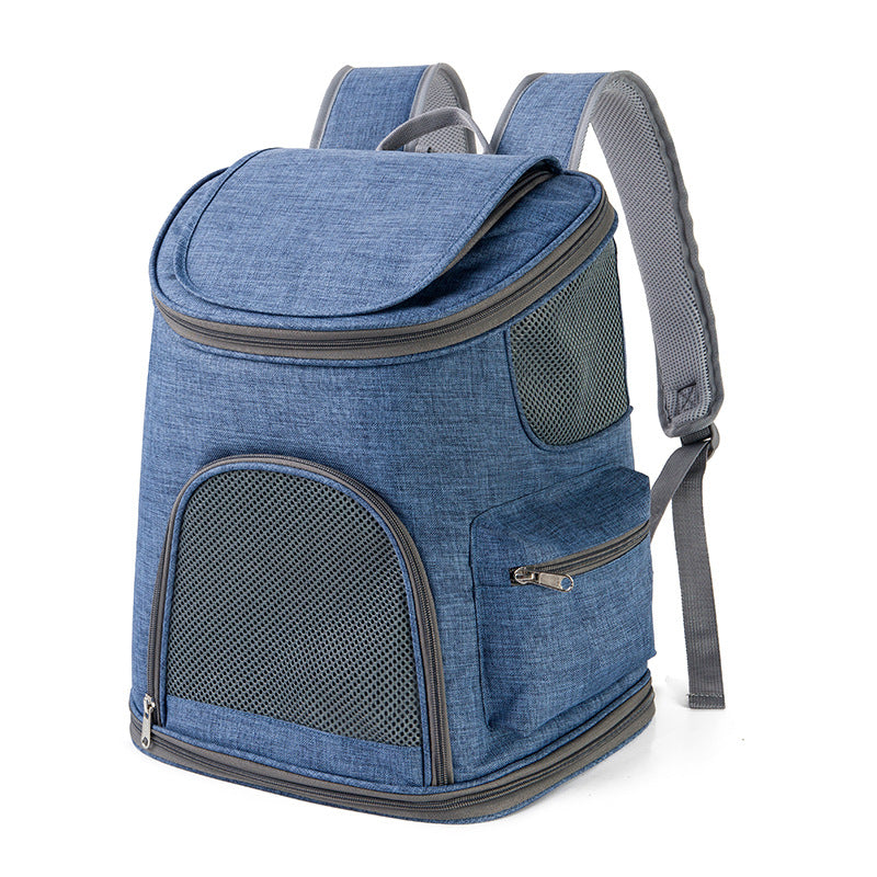 New Dog Bag Backpack Oxford Cloth Out Portable Pet Pets Gym From House Denim blue