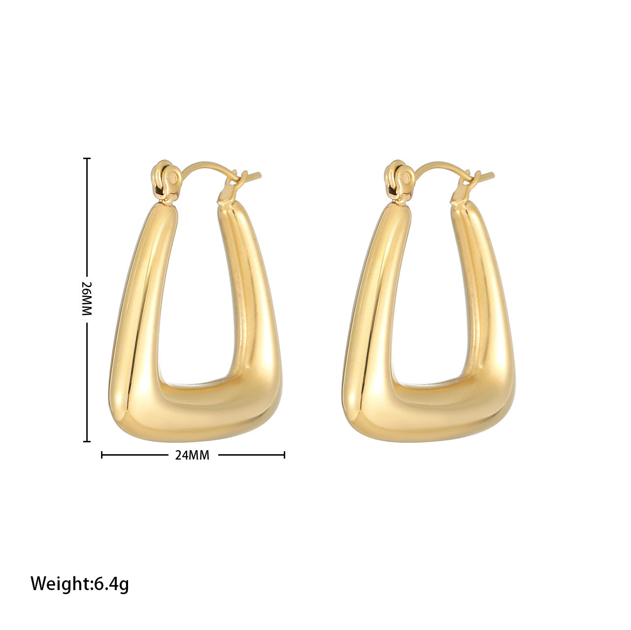 Fashion Wild U-shaped Hollow Earrings Cold Wind Simple Earrings Jewelry dealsniper-net Gold colour