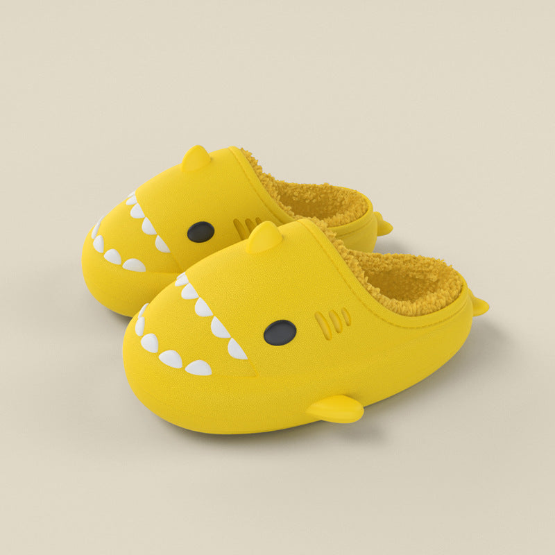 Shark Shoes For Child Cute Waterproof Warm Slippers Kids dealsniper-net Sunlight yellow Size140