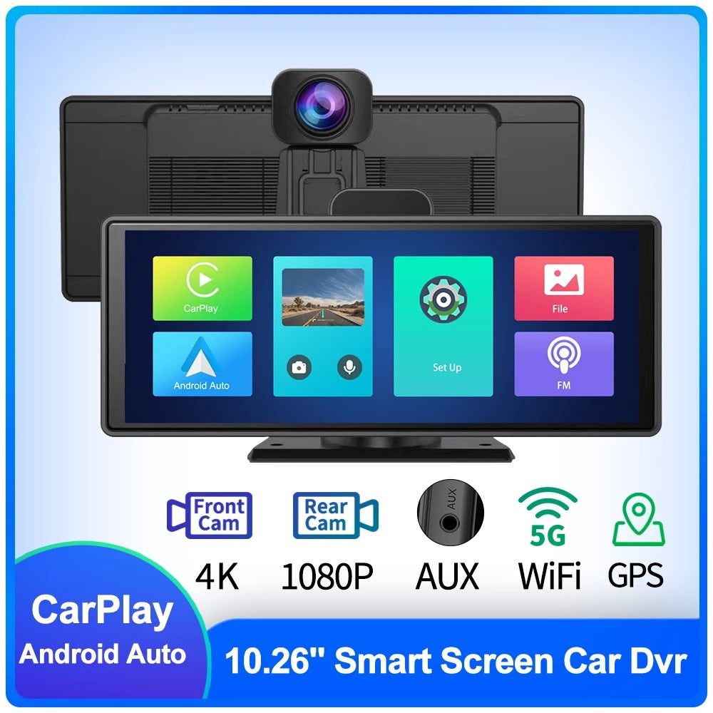 Smart Screen Front And Back Dual Recording 1080P Vehicle dealsniper-net Black