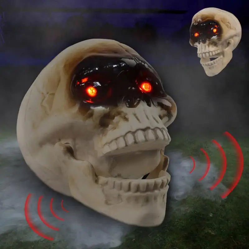 Animated Floating Skeleton Decorations Realistic Halloween Skull