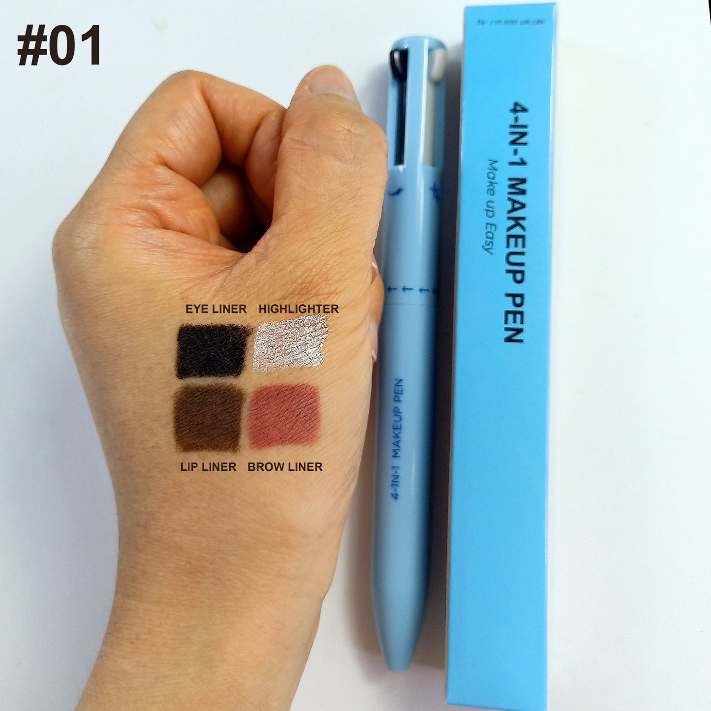 Four-in-one Cosmetic Brush Four-color Highlight Beauty Gym From House 400 Mg Blue1