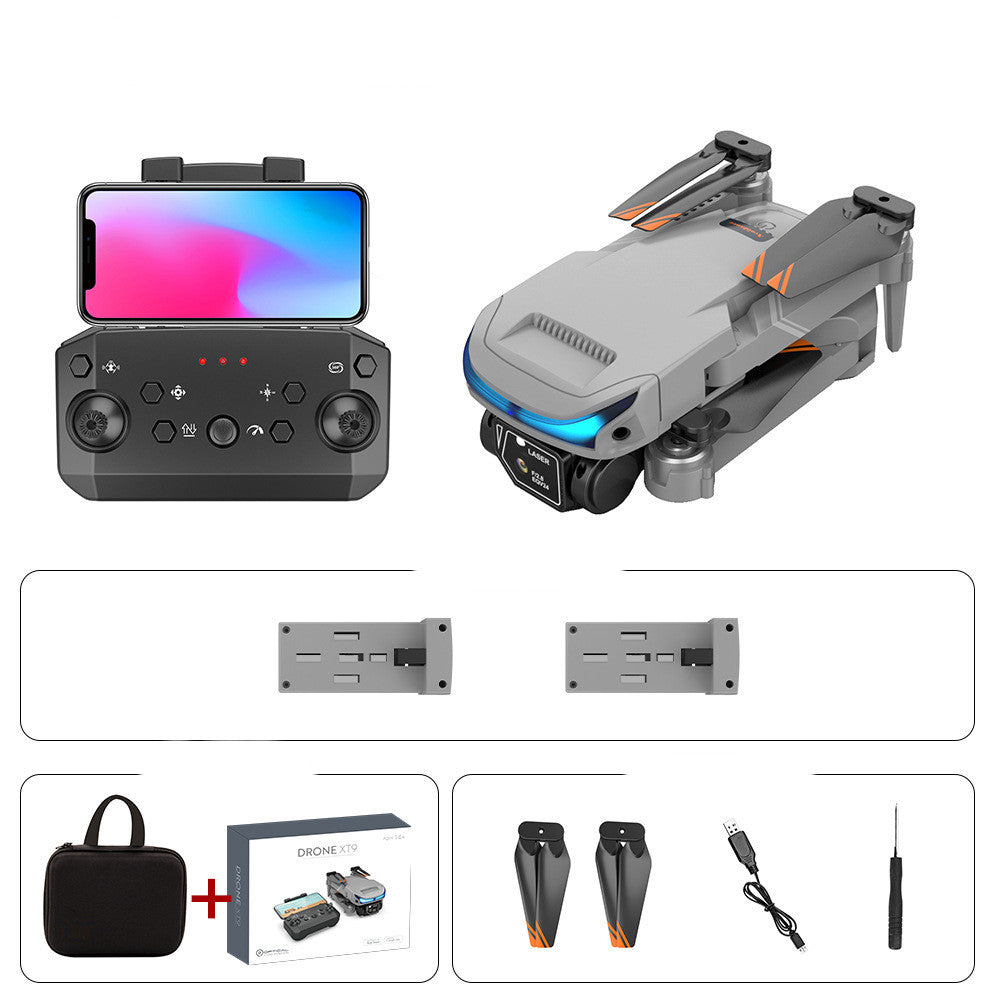 High-definition Dual-lens Multi-rotor Optical Flow Fixed-height Electronics Gym From House Light Grey 2Battery USB