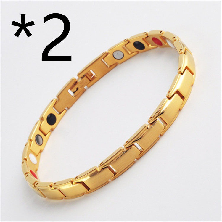 Therapy Bracelet Weight Loss Energy Slimming Bangle Jewelry Gym From House 2pcs Gold