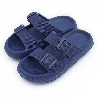 Platform Slippers Women's Summer Buckle Home Shoes Women dealsniper-net Navy Blue 35to36