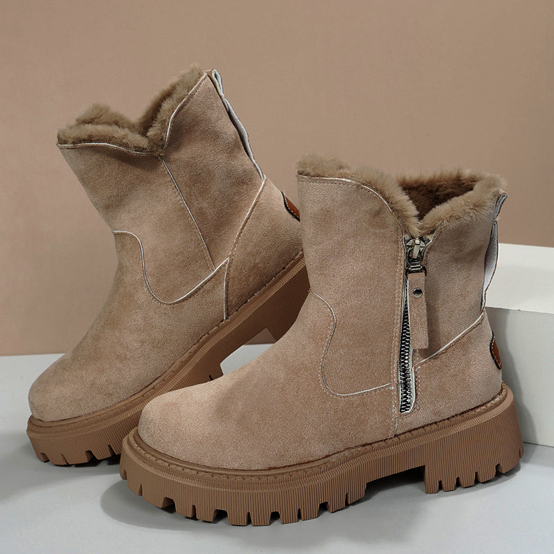 Thick Plush Snow Boots Women Faux Suede Non-slip Winter Shoes Women DealSniper.net