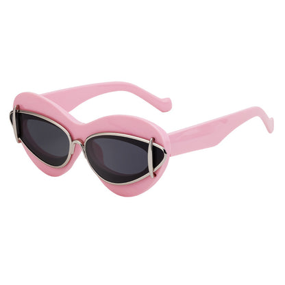 New European And American Fashion Cat-Eye Sunglasses Women Gym From House C4 bright silver all gray